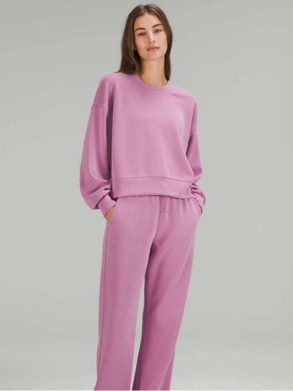 Lululemon Perfectly Oversized Cropped Crew *Softstreme Velvet Dust Pink Size 6
